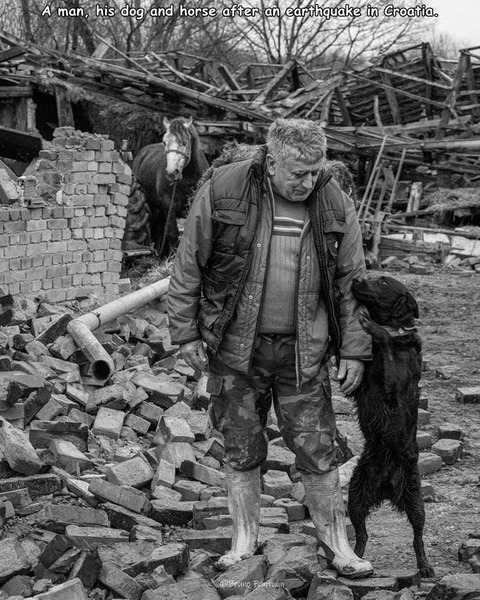 クロアチアの地震の後の１枚の写真。