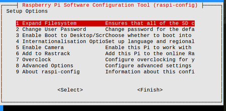 raspi-config expand filesystem