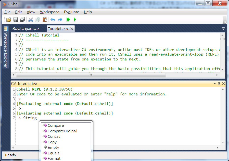 C# REPL の CShell が便利！