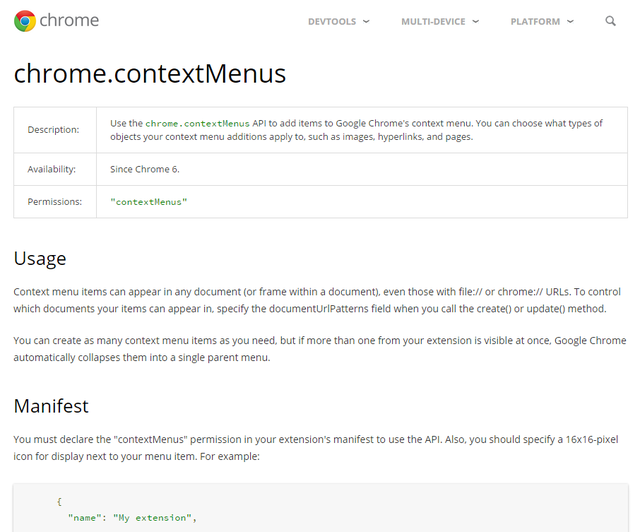 chrome-dev-platform-extension-contextmenus