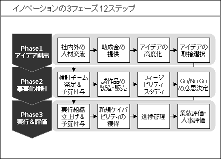 イノベーションの3フェーズ12ステップ