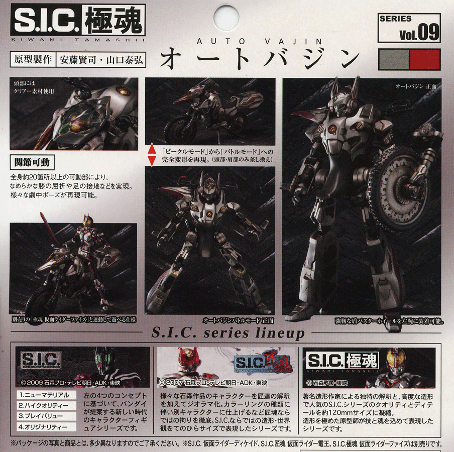 S.I.C.極魂 SB-555V オートバジン : ライダー戦闘数値比較改