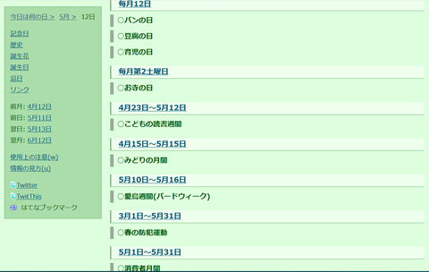 ５月１２日の４