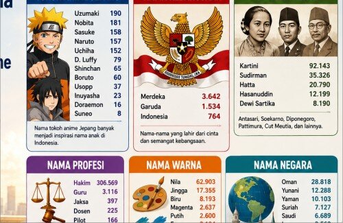 インドネシアのキラキラネームｗｗｗ「ナルト」157人、「のび太」181人、「D.ルフィ」79人