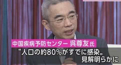 【多すぎる】中国の新型コロナ専門家「人口の約80％感染」