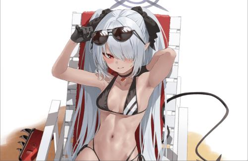 【画像】中国版ブルアカ、イオリの水着に「謎の光」