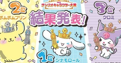 【強い】『サンリオキャラクター大賞 2023』結果発表！1位は「シナモロール」でV4達成