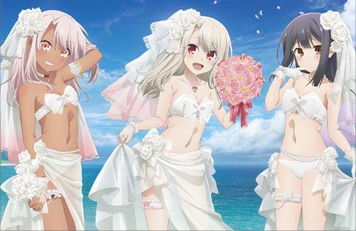 『プリズマ☆イリヤ』、新規グッズの描き下ろしは、イリヤたちの「ウエディング水着」