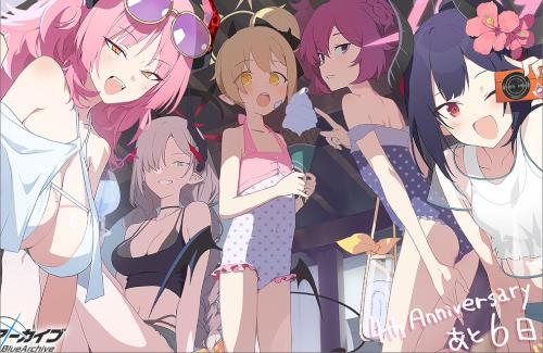 【ブルアカ】4周年お祝い水着イラスト、ドエッッッッ！！！！！！！！