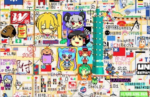 【画像】地図上に絵を描いて楽しめるサイト「Wplace」が話題にｗｗｗｗｗｗｗ　みんな上手いな