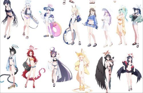 【画像】X民さん『ブルアカの水着キャラの立ち絵、最近手抜きじゃない？』