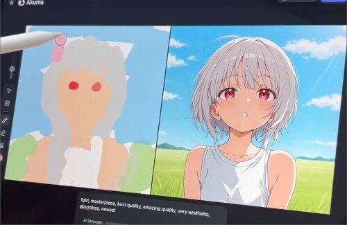【動画】画像生成AIさん『0.1秒のリアルタイム生成です????』