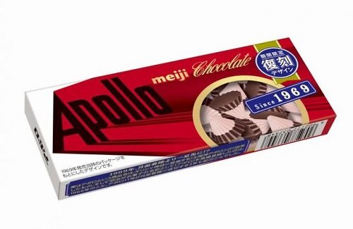 明治「アポロ」発売当時のパッケージ復刻版が1月17日から登場！