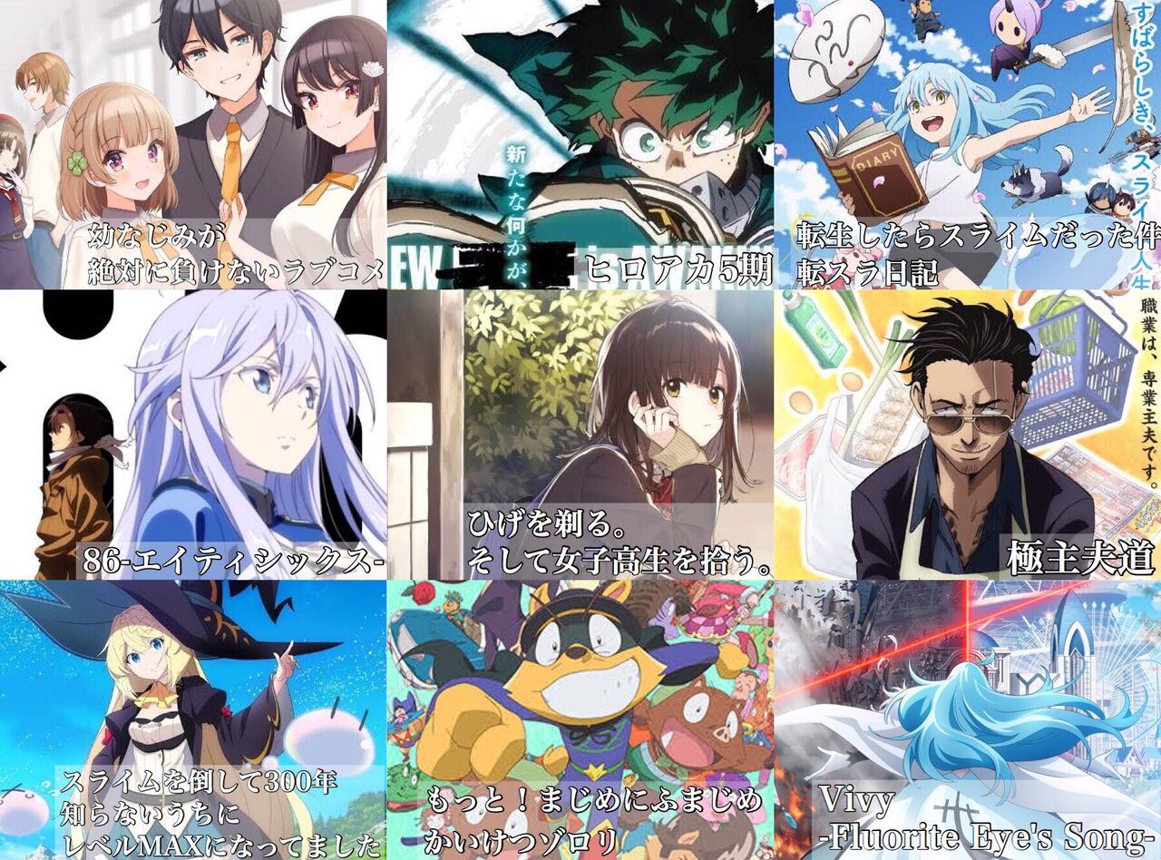 ２０２１年春アニメ一覧 ネヴィリルのブログ