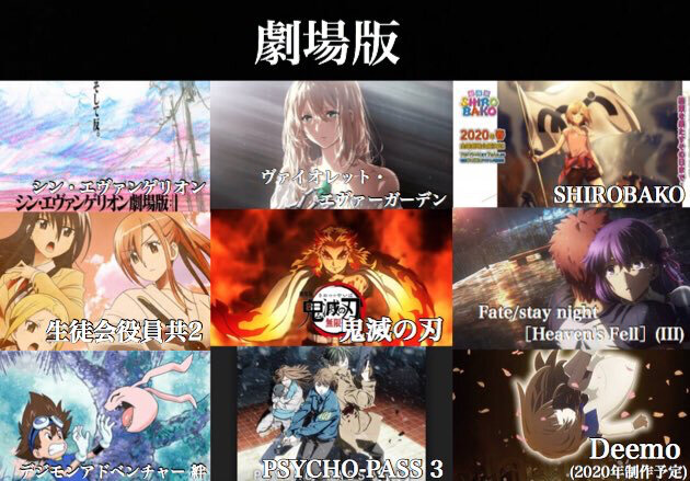 ２０２０年の劇場版アニメ一覧 現時点 ネヴィリルのブログ