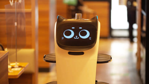 【エッッ】ガストのネコ型配膳ロボットにお触りすると・・・