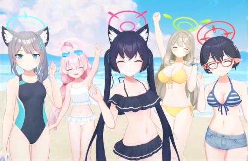 【ブルアカ】アビドスの3D水着きたああああああ！！！ぷるんぷるんやんけ！！！！！！