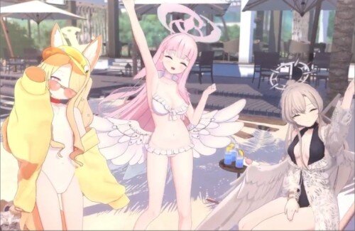 【ブルアカ】ティーパーティーの水着3Dきたああああああ！！！ これはエッチやね