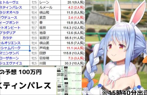【悲しい】ホロライブ・兎田ぺこら、「宝塚記念」で100万円失う…