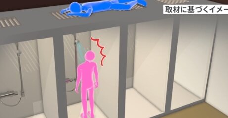 どうしても覗きをしたかった変態教師さん、フィットネスジムの天井裏から女性シャワー室を覗いて逮捕される
