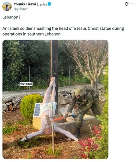【悲報】イスラエルめちゃくちゃ　キリスト像を破壊し始める