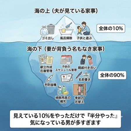 【画像】夫さん「俺も家事やってる」←これに妻が絶望する理由