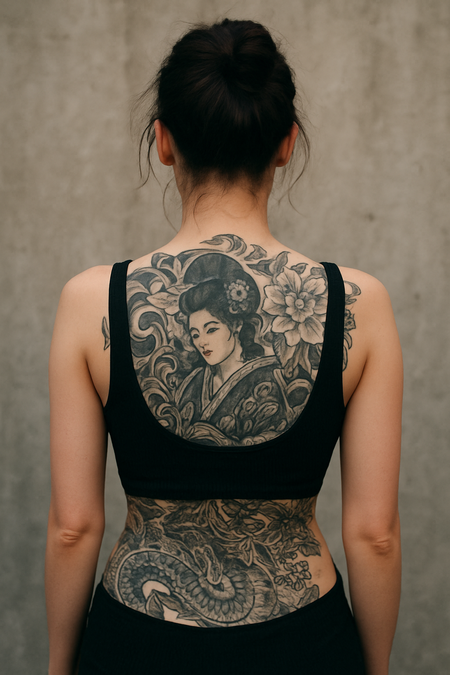 【画像】AV女優さん、全身に墨を入れてしまうwwwww