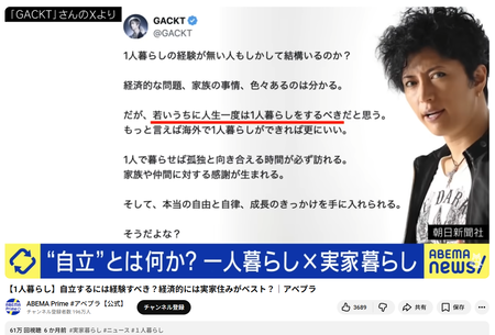 【悲報】一人暮らし＝負け組だった