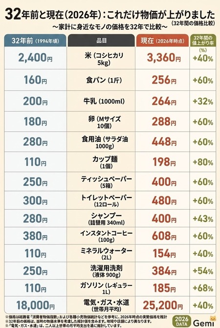 【経済】世界各国の30年間の平均年収増加額ww