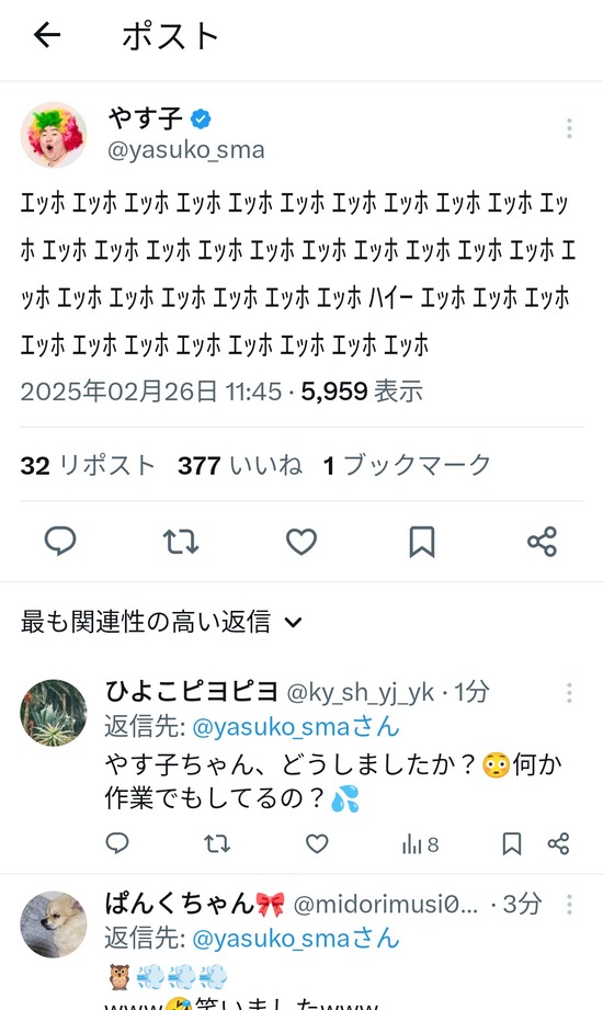 【画像】やす子、壊れるｗｗｗｗｗｗ