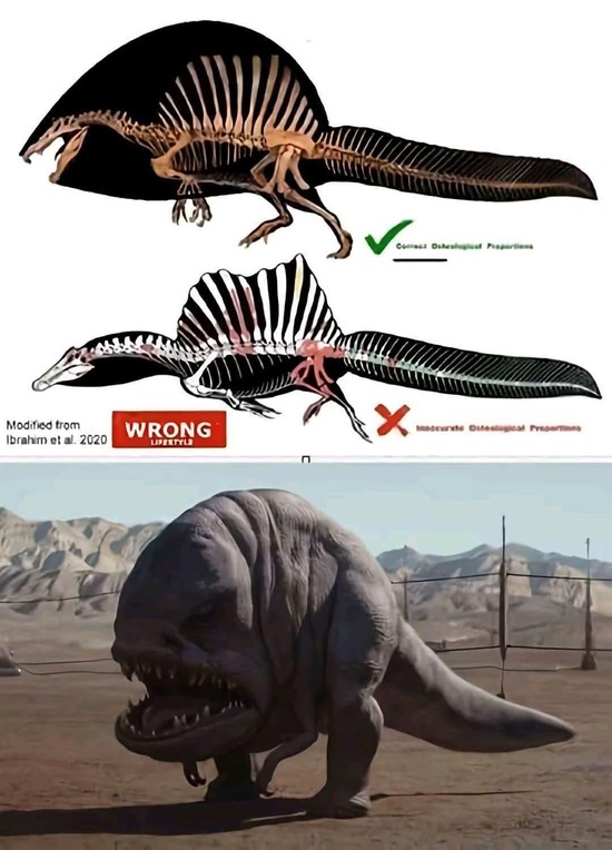 【画像】スピノサウルスさん、変わり果てた姿で発見されるｗｗｗ