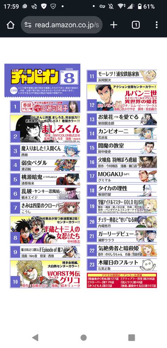 【画像】週刊少年チャンピオン、ガチで逝くｗｗｗ