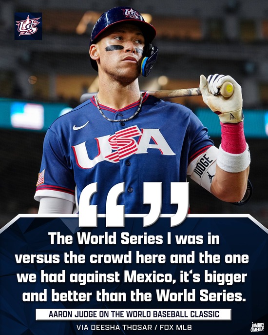 【画像】アーロン・ジャッジ「WBCはワールドシリーズより価値がある」