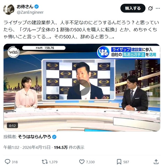 【画像】ライザップ、正社員５００人を職人に配置転換ｗｗｗ