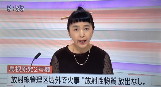【画像】NHKの女性アナウンサー、髪に櫛を刺したままニュースを読んでしまうｗｗｗ