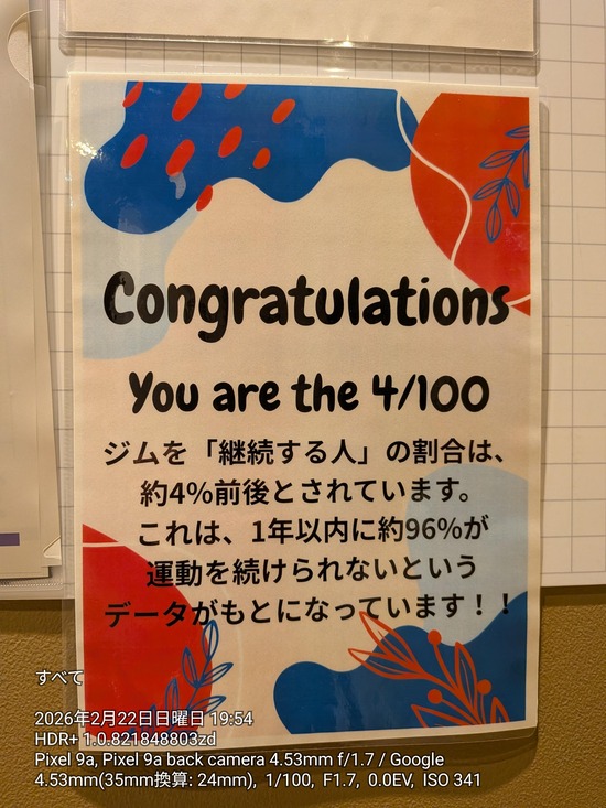 【衝撃】ジムを１年継続する人の割合がこれらしい・・・・・・