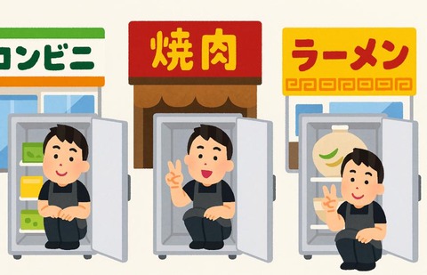 冷蔵庫に人3