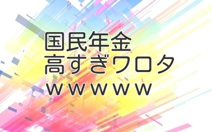 国民年金高すぎワロタｗｗｗｗｗ