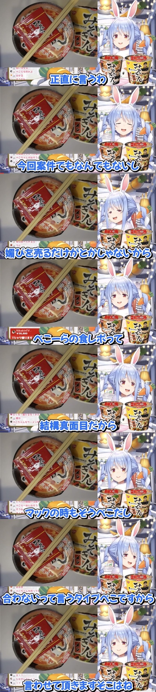 VTuber兎田ぺこら「忖度なしで『みそきん』を食レポします！」ヒカキン「ほいよ。5.8万円ね」→結果