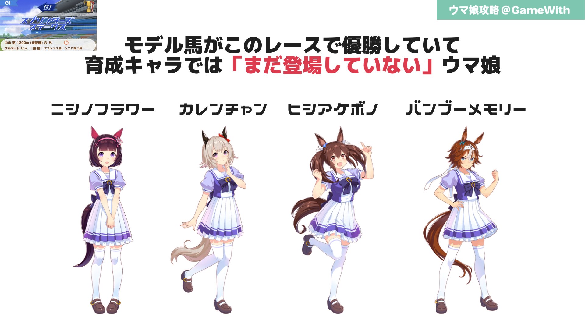 ウマ娘 4月15日のプリティーダービーガチャは 3カレンチャン サポートカードガチャのssrはユキノビジン Srニシノフラワーが登場予定 帰ってきたニュー速俺日記 ウマ娘 4月15日のプリティーダービーガチャは 3カレンチャン サポートカードガチャのssrはユキノビジン Srニシノフラワーが登場予定 帰ってきたニュー速俺日記