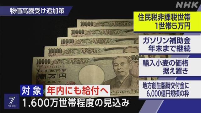 物価高対策　国のへそくりで「５万円給付」します　の　問題は...