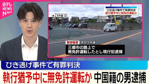 ひき逃げ 執行猶予