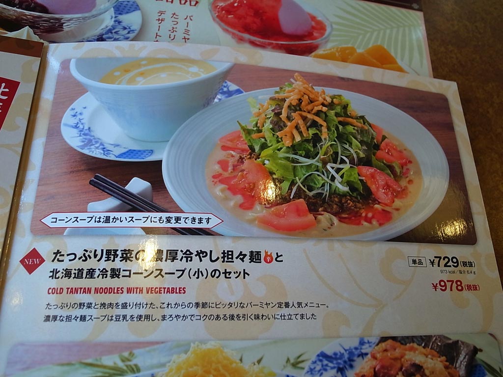 バーミヤンの たっぷり野菜の濃厚冷やし担々麺 ラーメン食べたら書くブログ