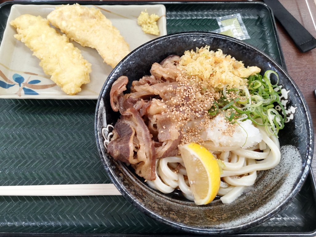 葛西「はなまるうどん ホームズ葛西店」牛肉おろしぶっかけ＋