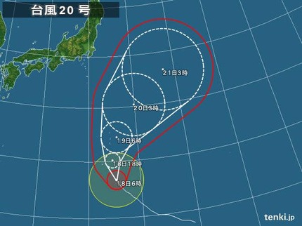 平成27年台風20号 進路