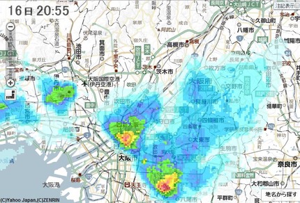 寝屋川市周辺部で激しい雨3