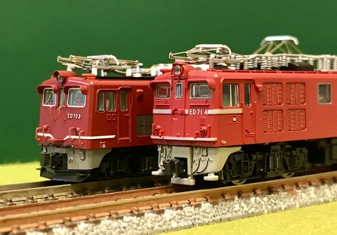 KATOの「ED70形」とマイクロエースの「ED71形」を並べてみました