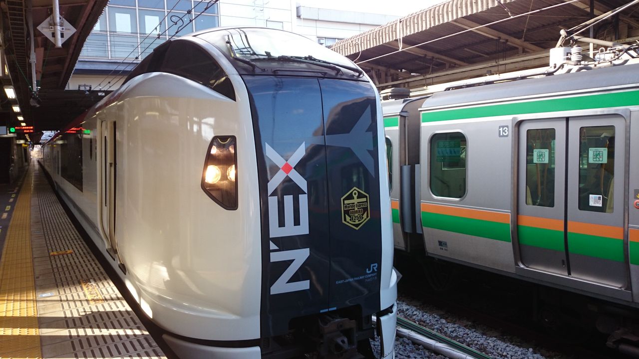 大船駅でマリンエクスプレス踊り子号の回送列車に会ったので撮影しました 40歳からの鉄道模型 nゲージ 大船駅でマリンエクスプレス踊り子号の回送列車に会ったので撮影しました 40歳からの鉄道模型 nゲージ