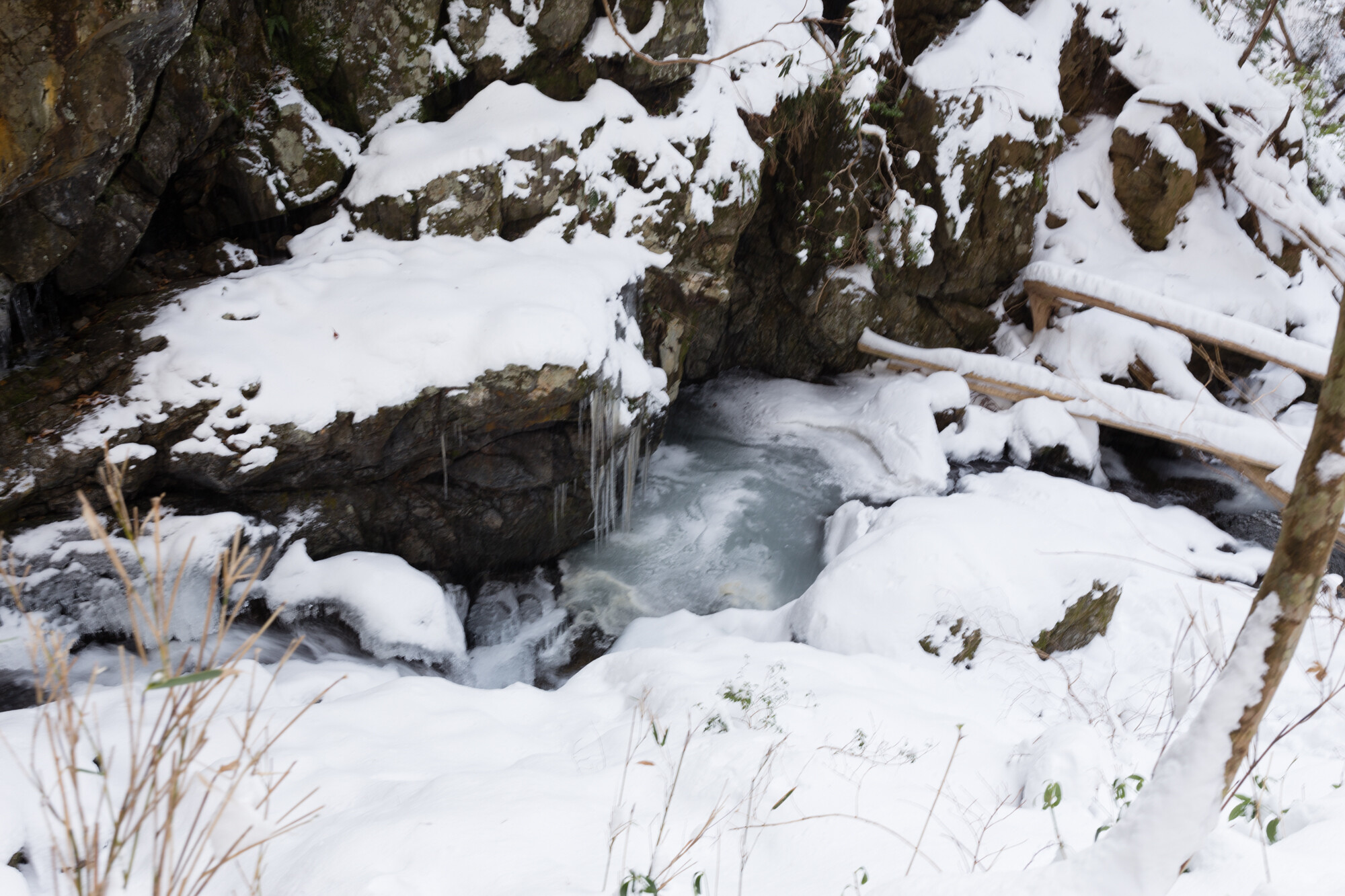氷瀑を見るために御船の滝へ【2015】
