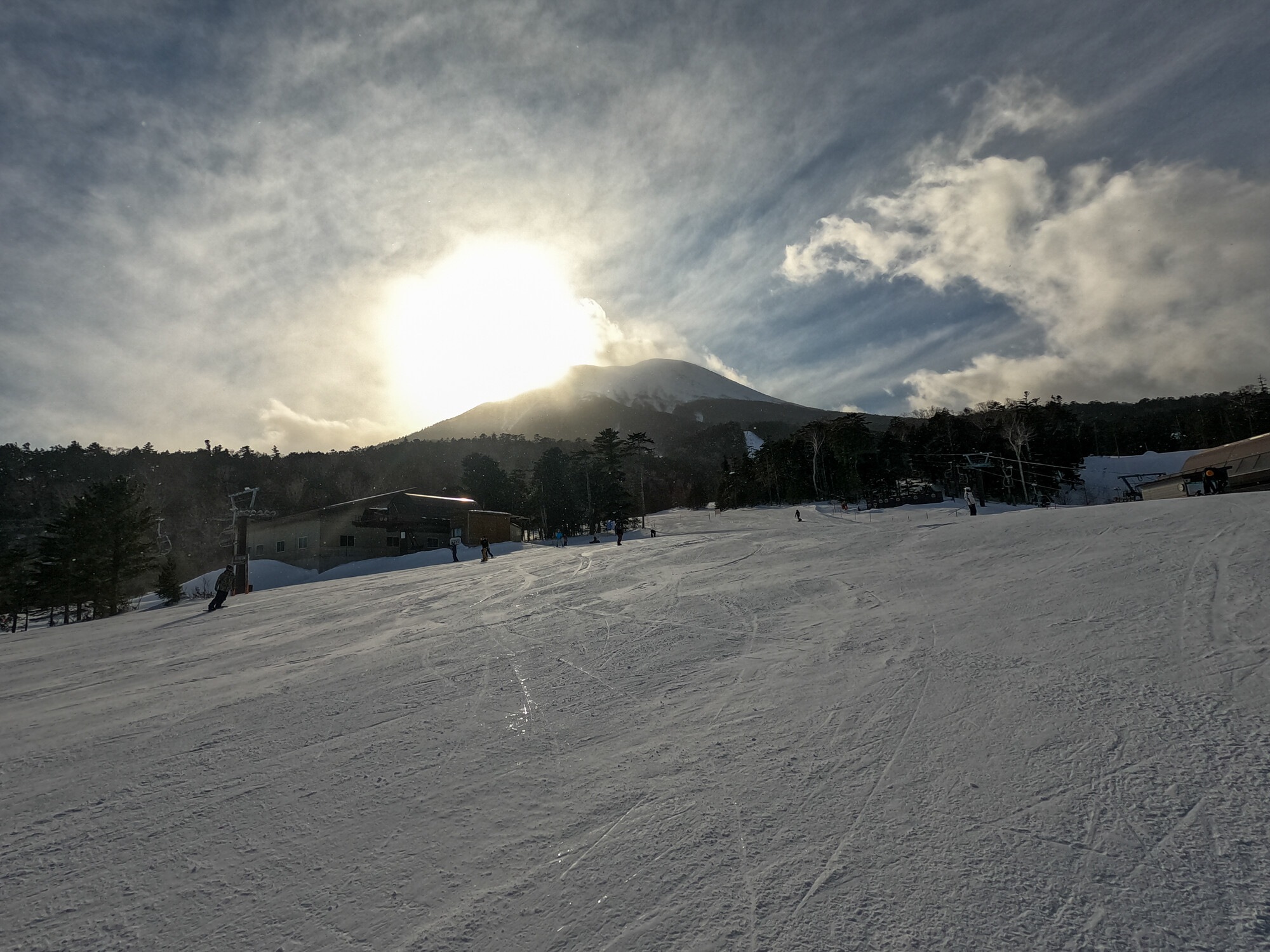 開田高原マイアスキー場でスキー